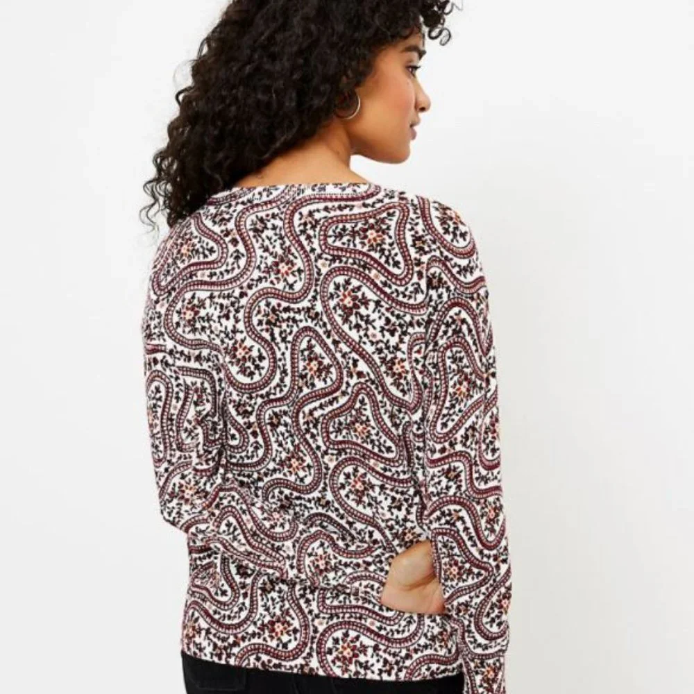 NWT LOFT‎ Women's Geo Floral Sweater